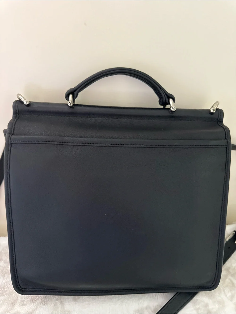 EUC Coach 9927 Willis Bag Black Glove Tanned Leather Nickel Hardware Vintage